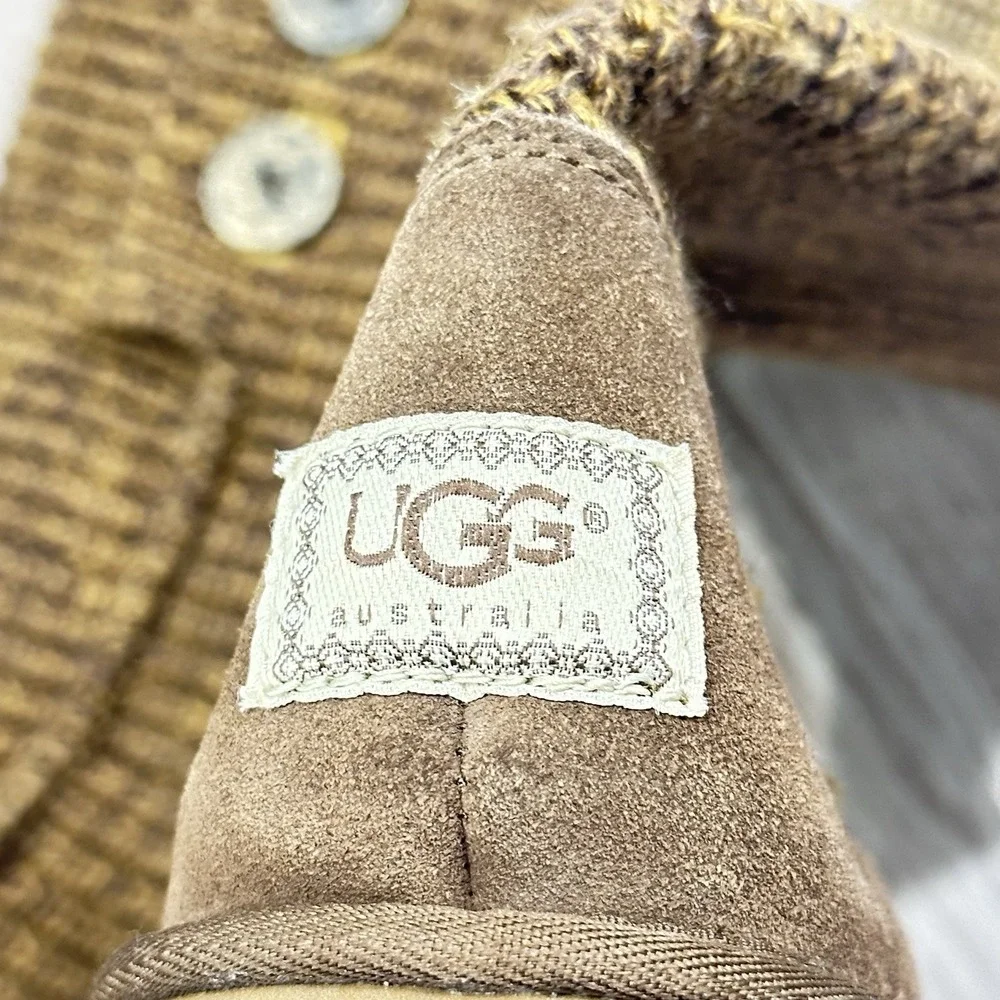 UGG Australia Classic Cardy Knit Tall Boots‎ Women 11 Button Slouchy Winter Cozy